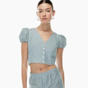 Aritzia Sunday Best Babbs Blouse Button-up Blouse Large NWT‎